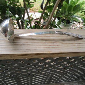 VINTAGE VINE & GRAPE BUNCH PATTERN SILVERPLATED SOUP LADLE